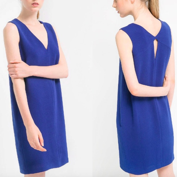 Mango Dresses & Skirts - Mango | V-Neck Cut-Out Crepe Shift Dress